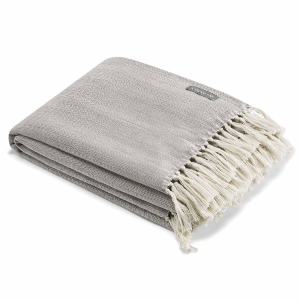 Vera Wang Twill Fringe Cotton Throw & Reviews Wayfair